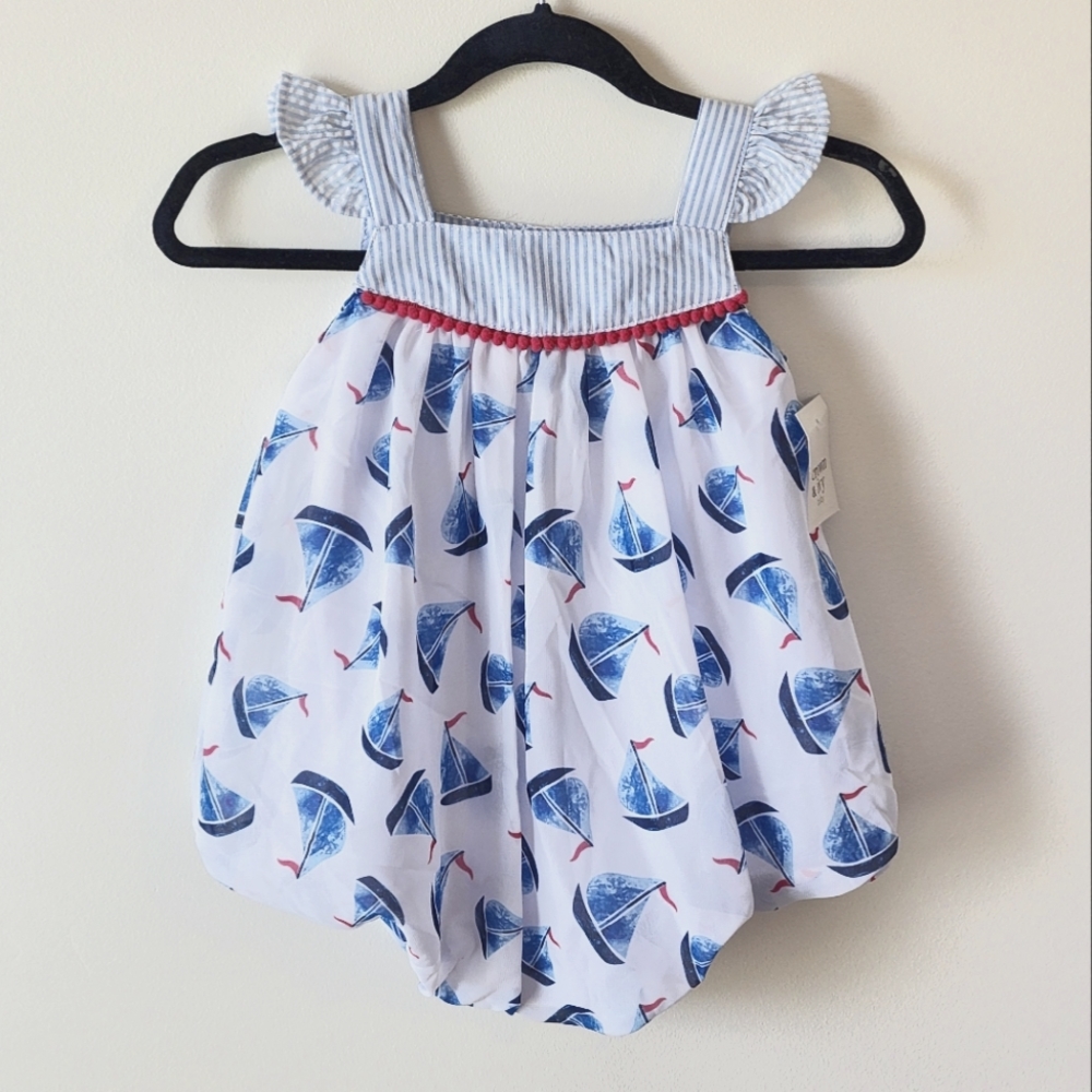BNWT Girls 12M Crown & Ivy Bubble Romper